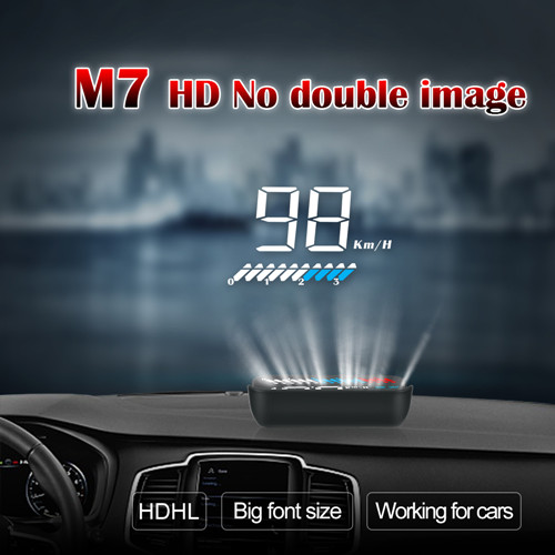M7 Hot selling OBD+GPS HUD with glare shield 3.5 Inch Multi-color car Head Up Display